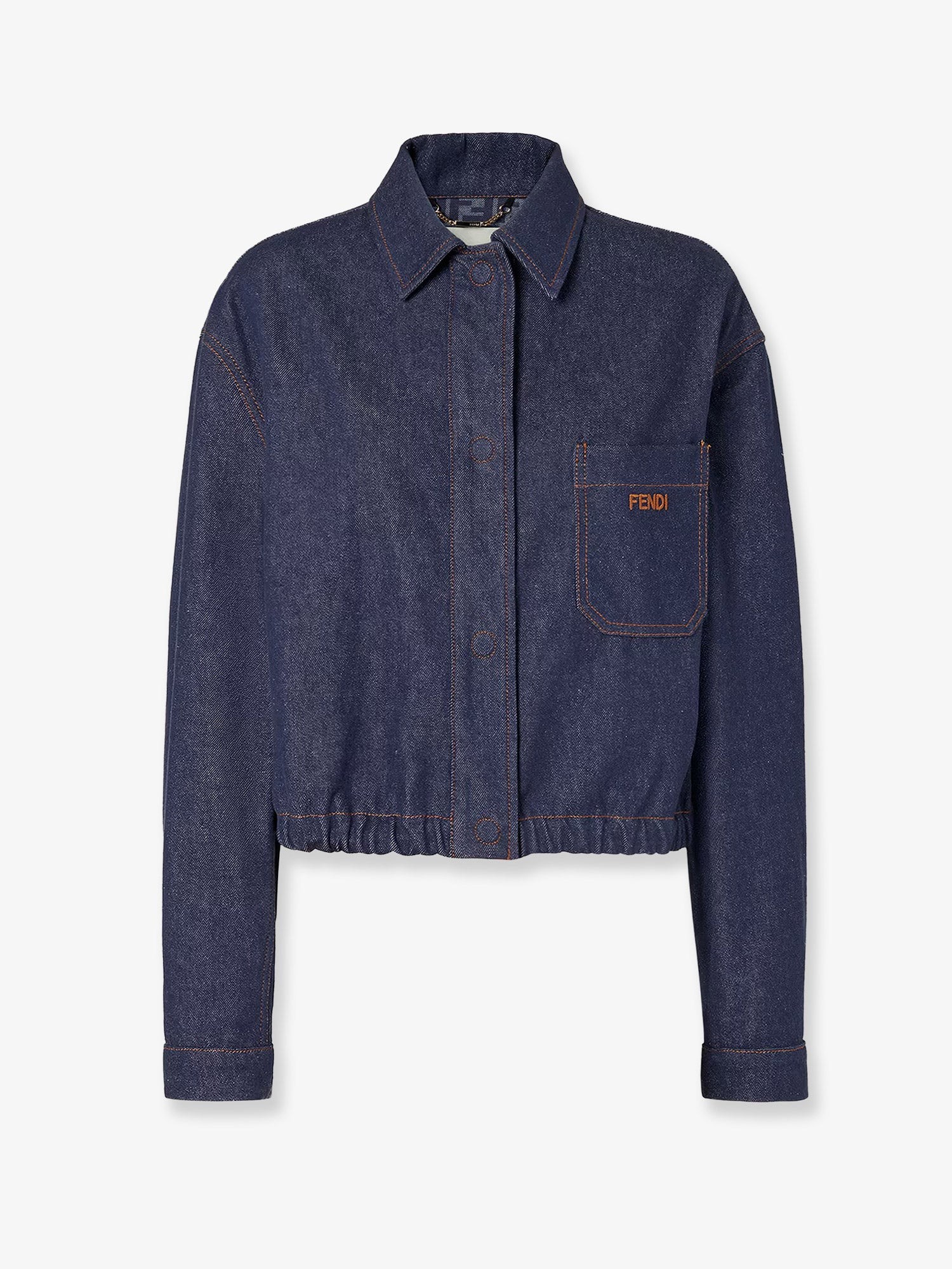 Fendi Denim Jacket With Front Embroidered Logo
