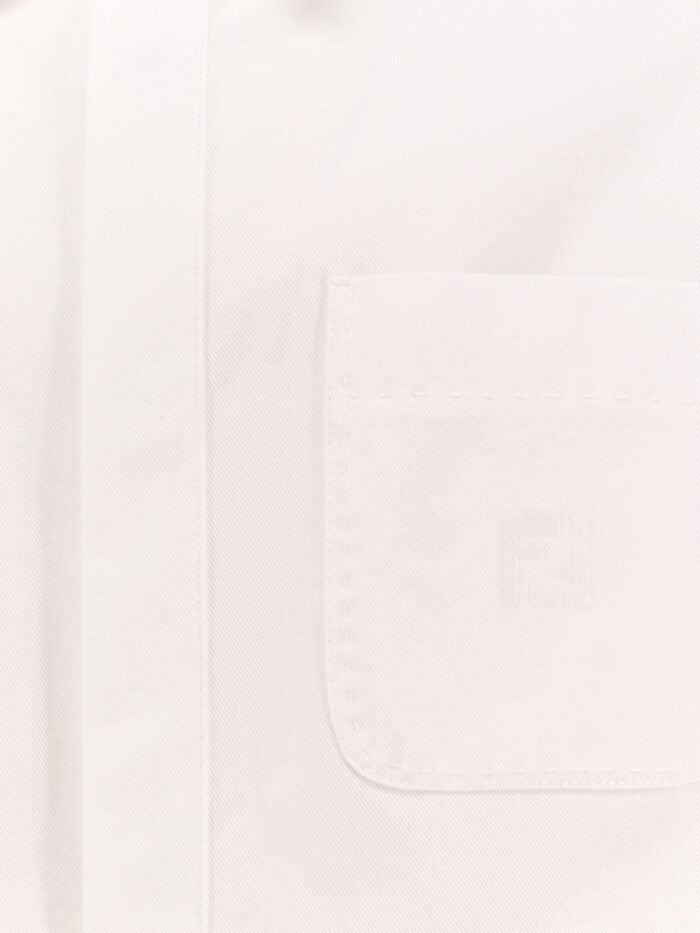 Fendi Denim Jacket With Stitched Profiles And Ff Logo