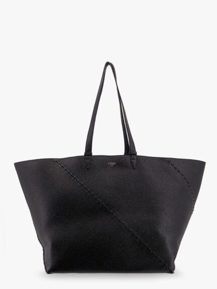 Fendi Diagonal Selleria Large Leather Shopping Bag