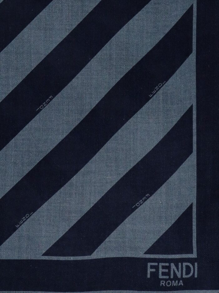 Fendi Diagonal Striped Silk And Wool Maxi Shawl
