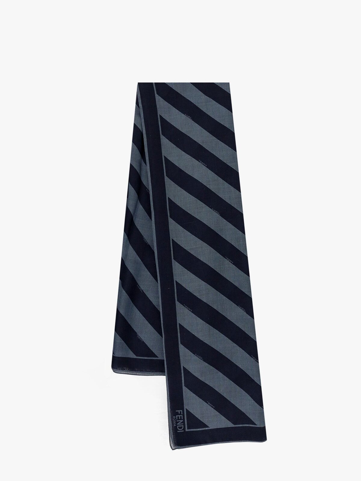 Fendi Diagonal Striped Silk And Wool Maxi Shawl