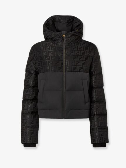Fendi Down Jacket With FF Jacquard Insert