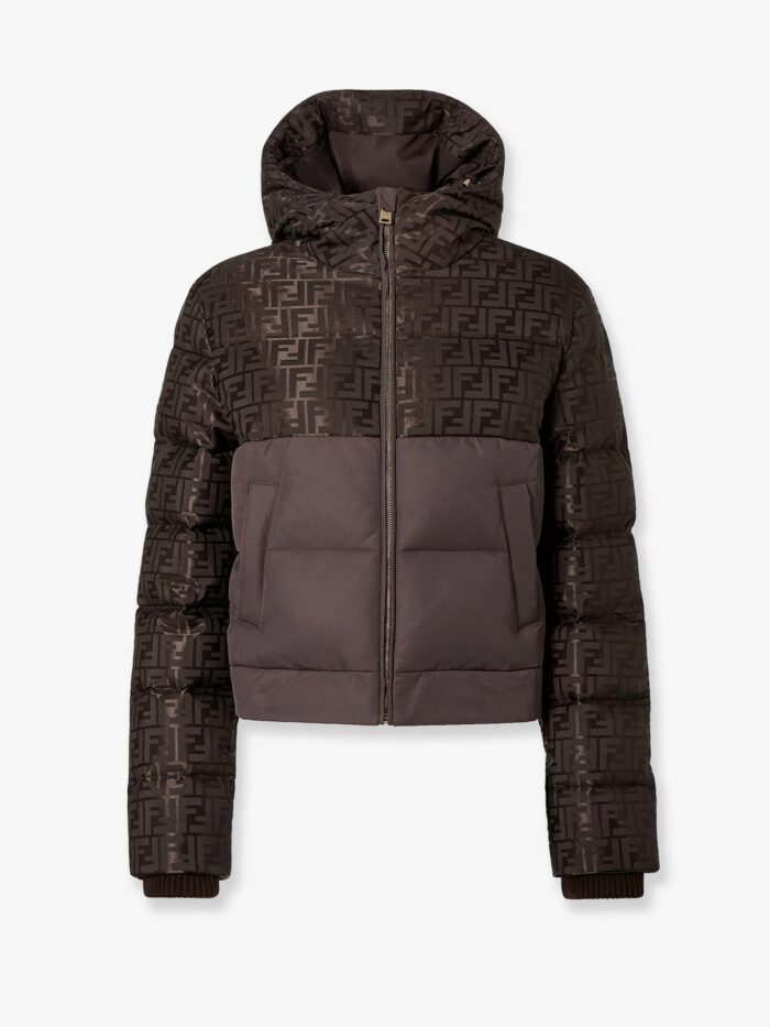 fendi down jacket with ff jacquard insert Fendi Down Jacket With FF Jacquard Insert