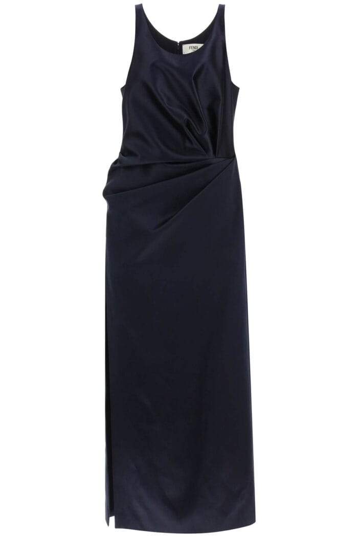 FENDI Draped Duchess Satin Dress