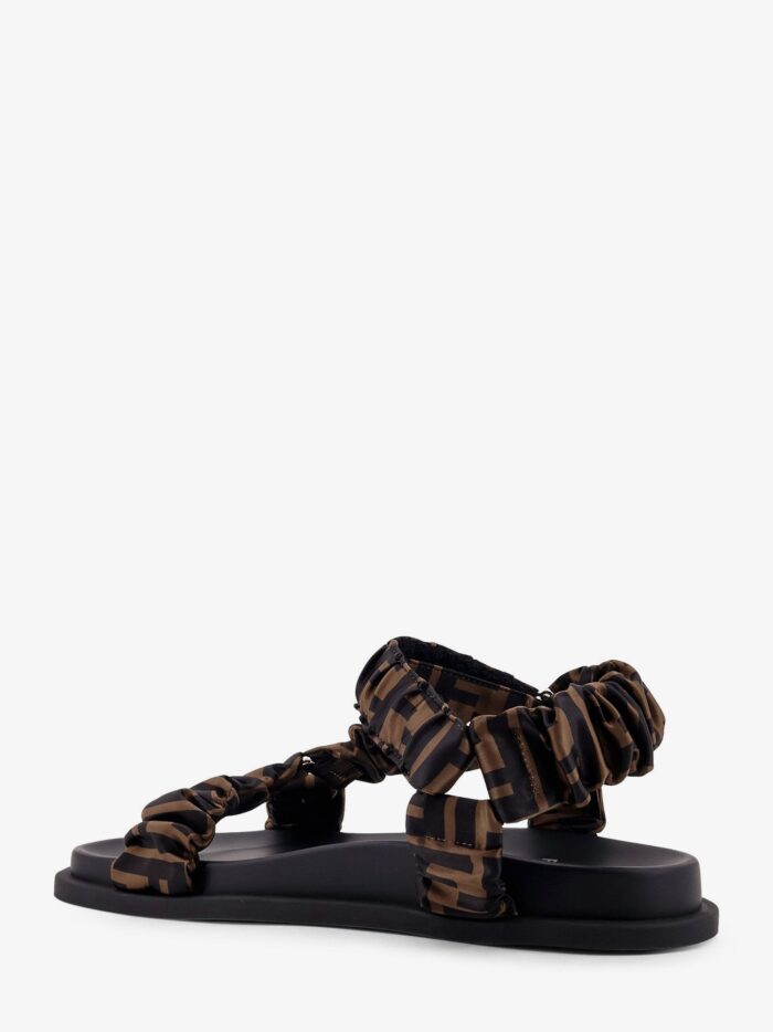 Fendi Feel Elastic Satin Sandals With FF Motif