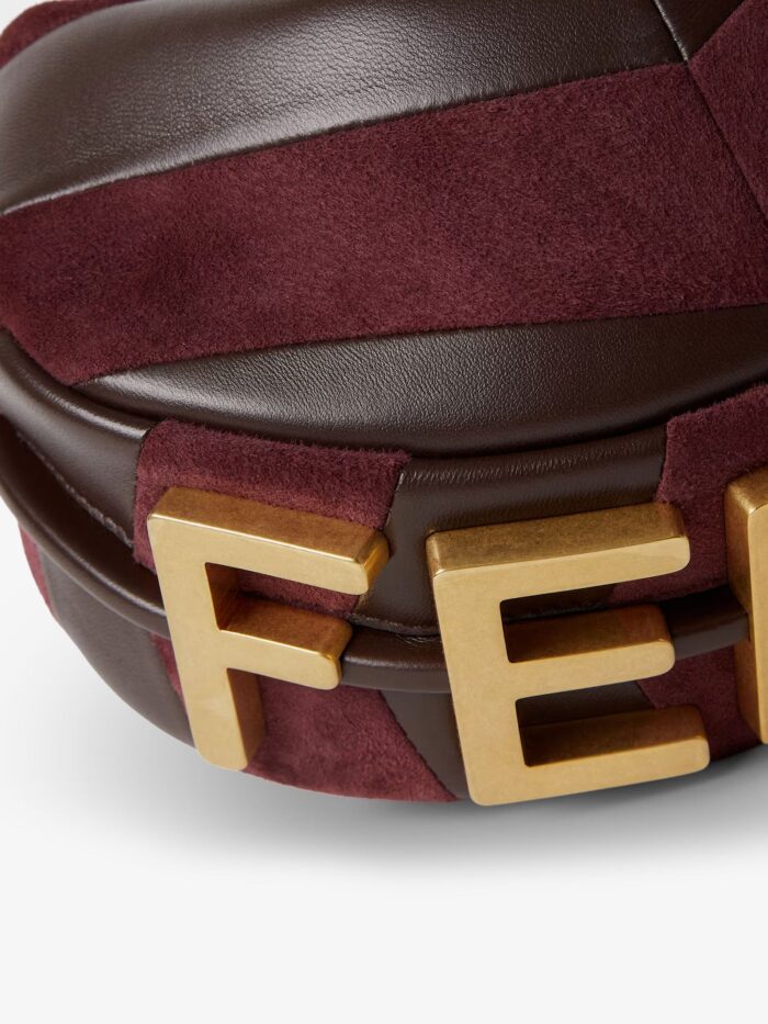 Fendi Fendigraphy Mini Leather Handbag With Metal Lettering Logo