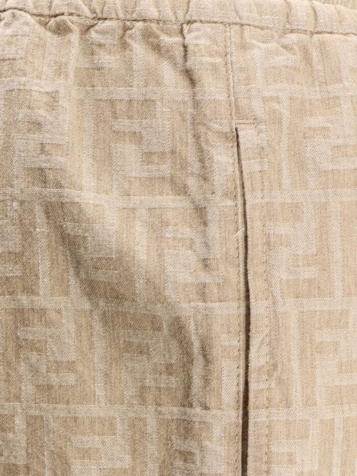 Fendi FF Cotton And Linen Shorts