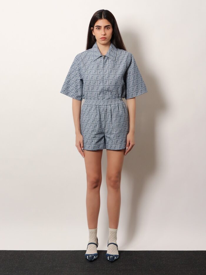 Fendi FF Cotton And Linen Shorts