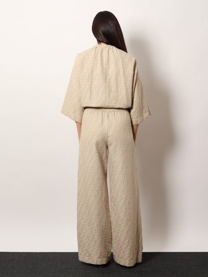 Fendi FF Cotton And Linen Trousers