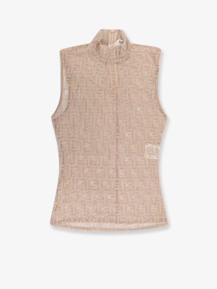 Fendi FF Embroidered Jersey Top