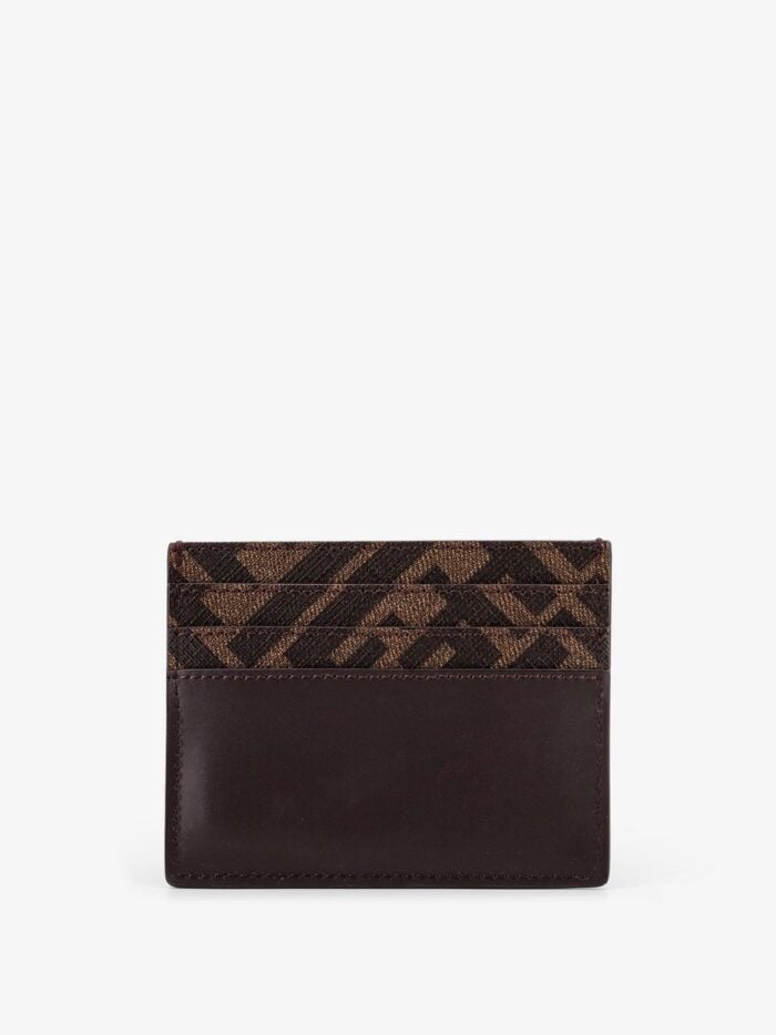 Fendi Ff Fabric And Leather Card Holder