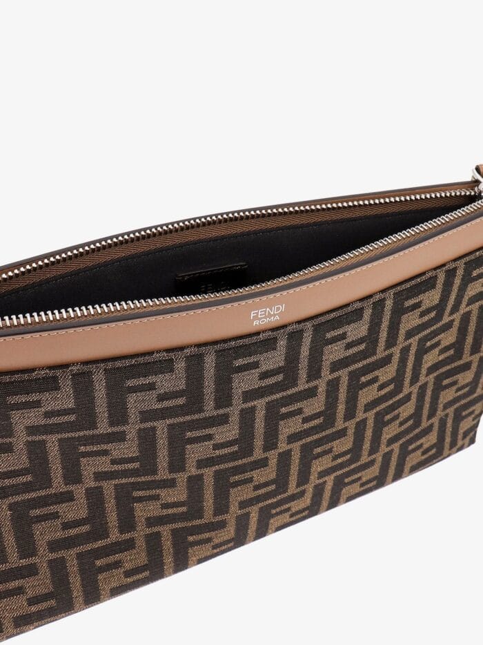 Fendi FF Jacquard Fabric Clutch