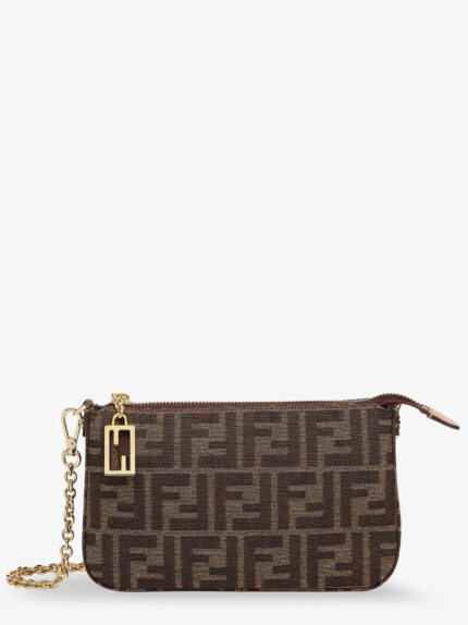 Fendi FF Jacquard Fabric Pouch Baguette