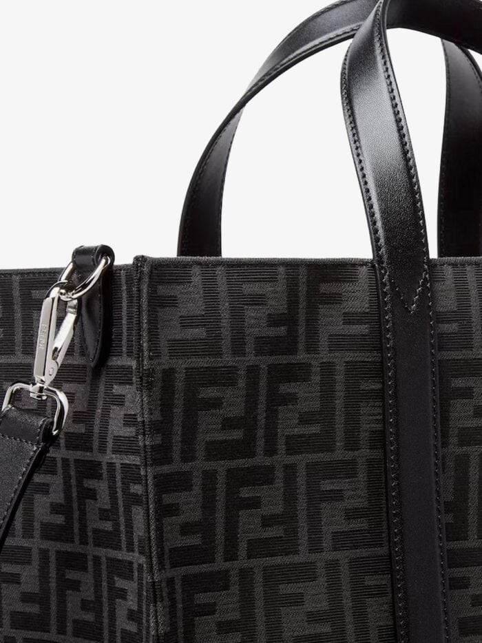 Fendi FF Jacquard Fabric Shopping Bag