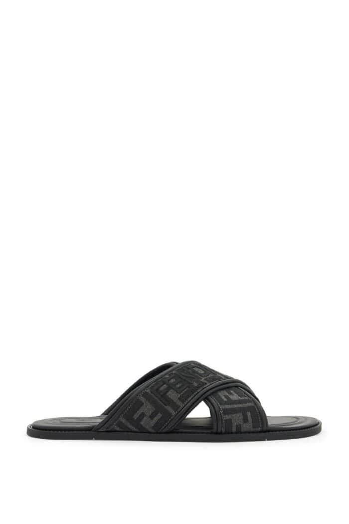 FENDI Ff Jacquard Fabric Slides