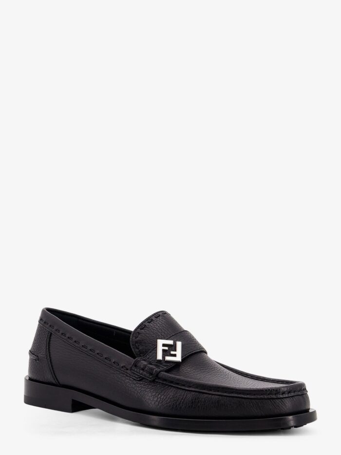 Fendi FF Metal Leather Loafers