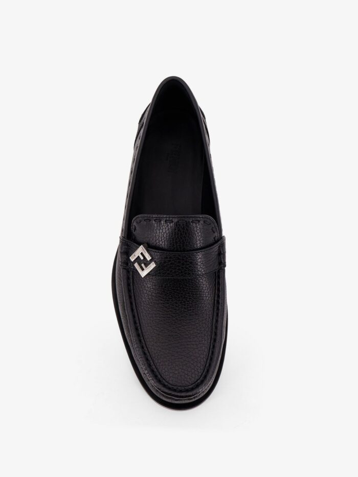 Fendi FF Metal Leather Loafers