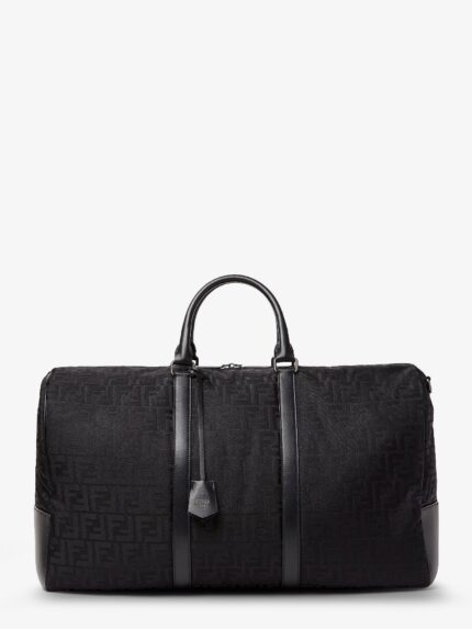 Fendi FF Nylon Duffel Bag With Leather Inserts