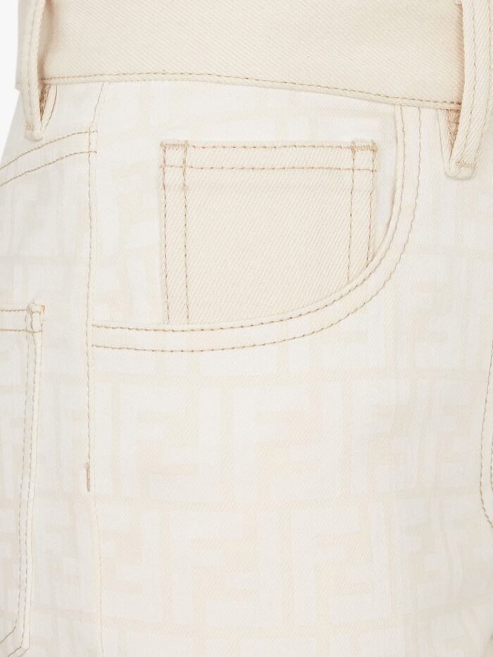 Fendi Ff Off White Denim Trouser