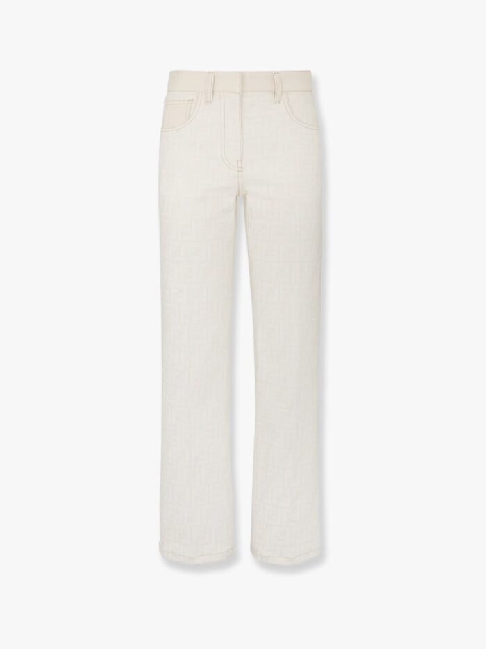 Fendi Ff Off White Denim Trouser