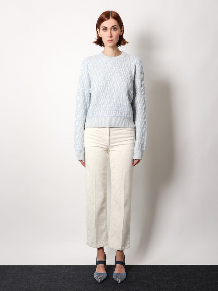 Fendi Ff Wool And Cashmere Crop Sweater