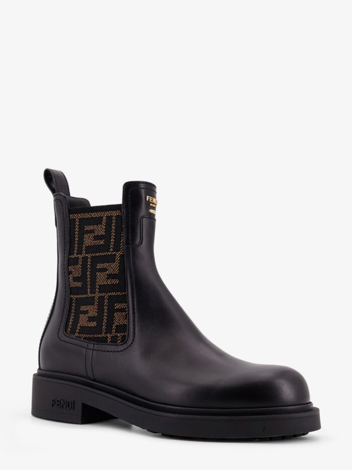 Fendi Filo Leather Ankle Boots