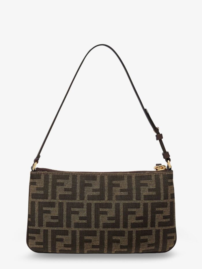 Fendi Flat Baguette Shoulder Bag In FF Fabric