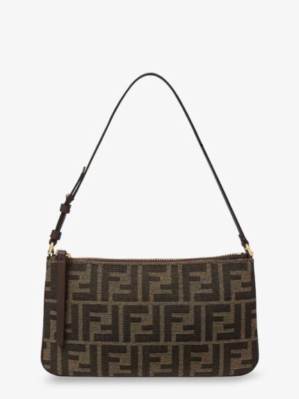 Fendi Flat Baguette Shoulder Bag In FF Fabric