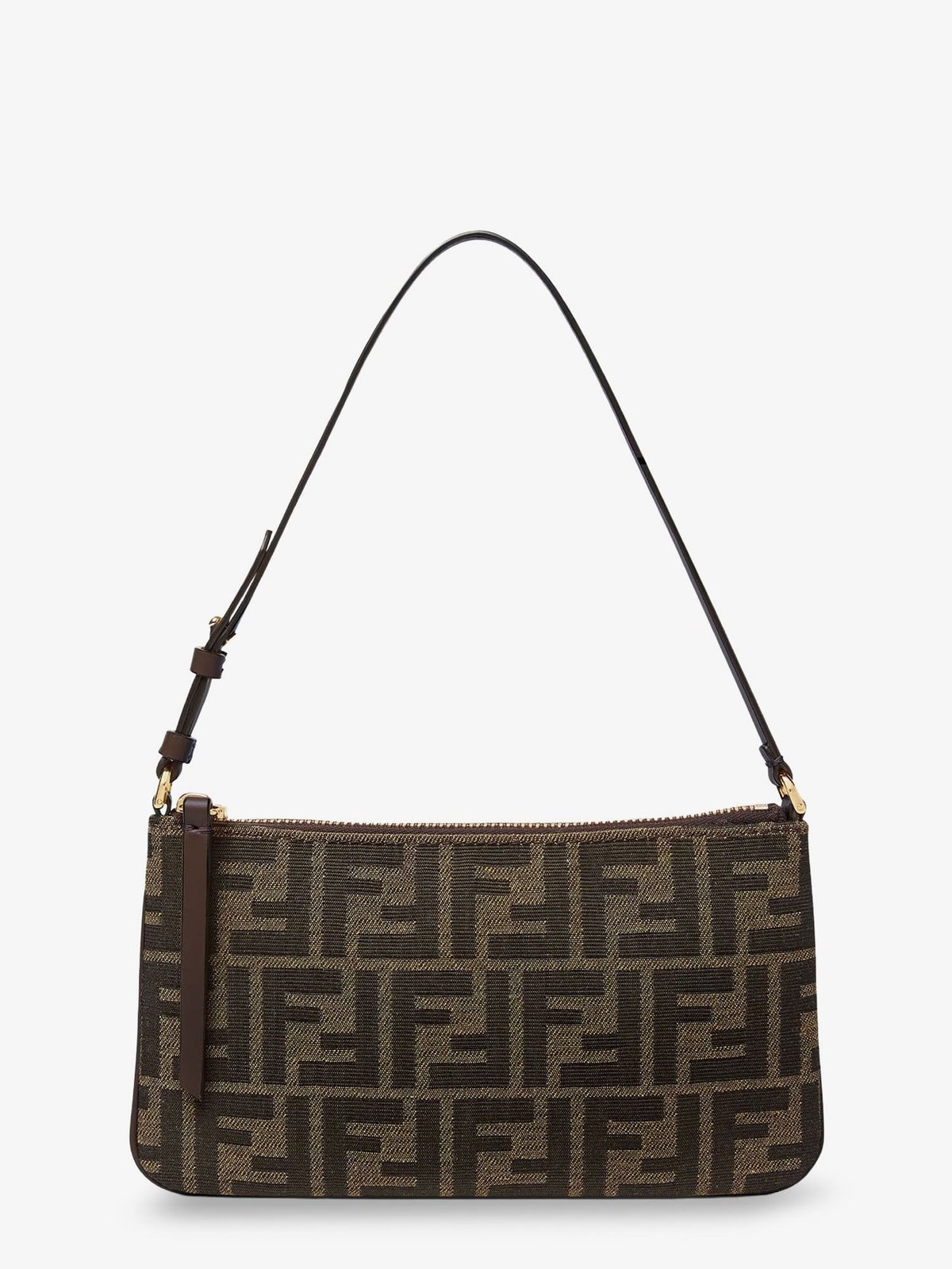 Fendi Flat Baguette Shoulder Bag In FF Fabric