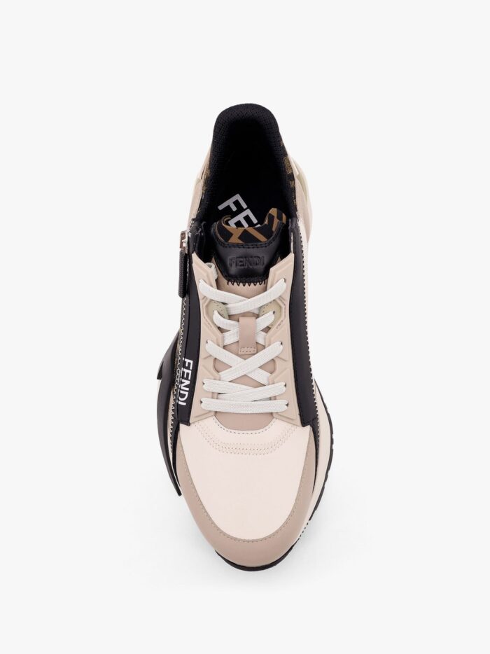 Fendi Flow Leather Sneakers With Ff Motif