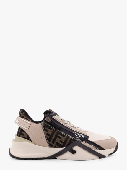 Fendi Flow Leather Sneakers With Ff Motif