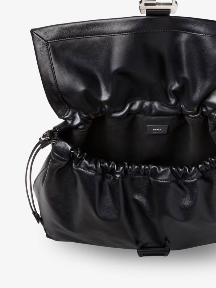 Fendi Flux Maxi Messenger Leather Crossbody Bag