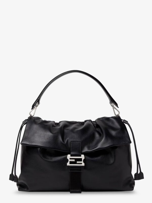 Fendi Flux Maxi Messenger Leather Crossbody Bag