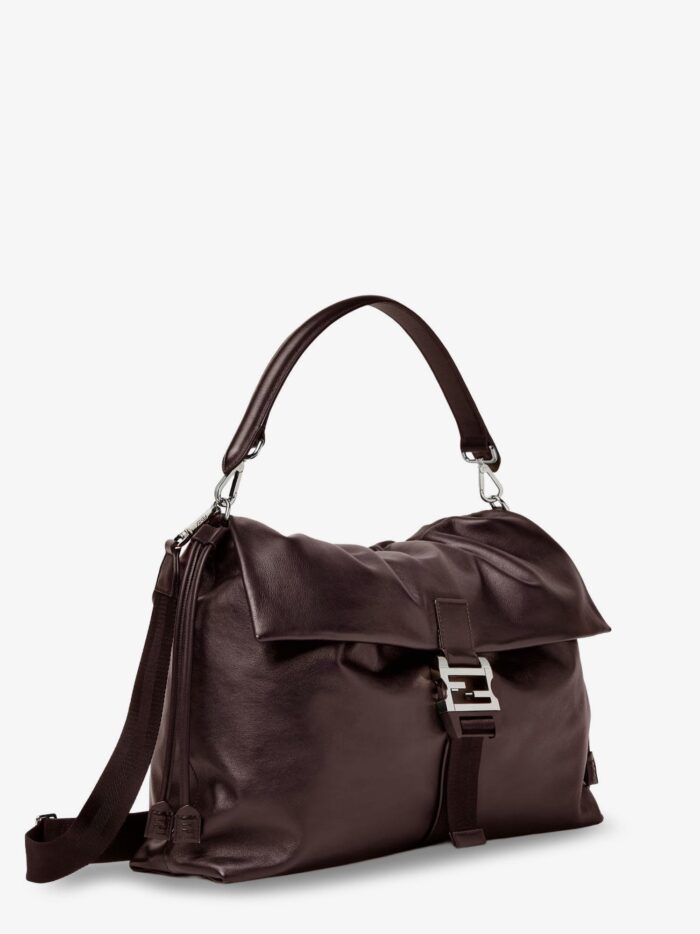 Fendi Flux Maxi Messenger Leather Shoulder Bag