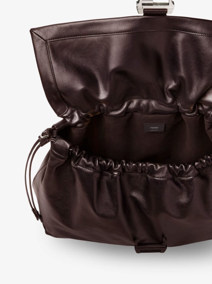 Fendi Flux Maxi Messenger Leather Shoulder Bag
