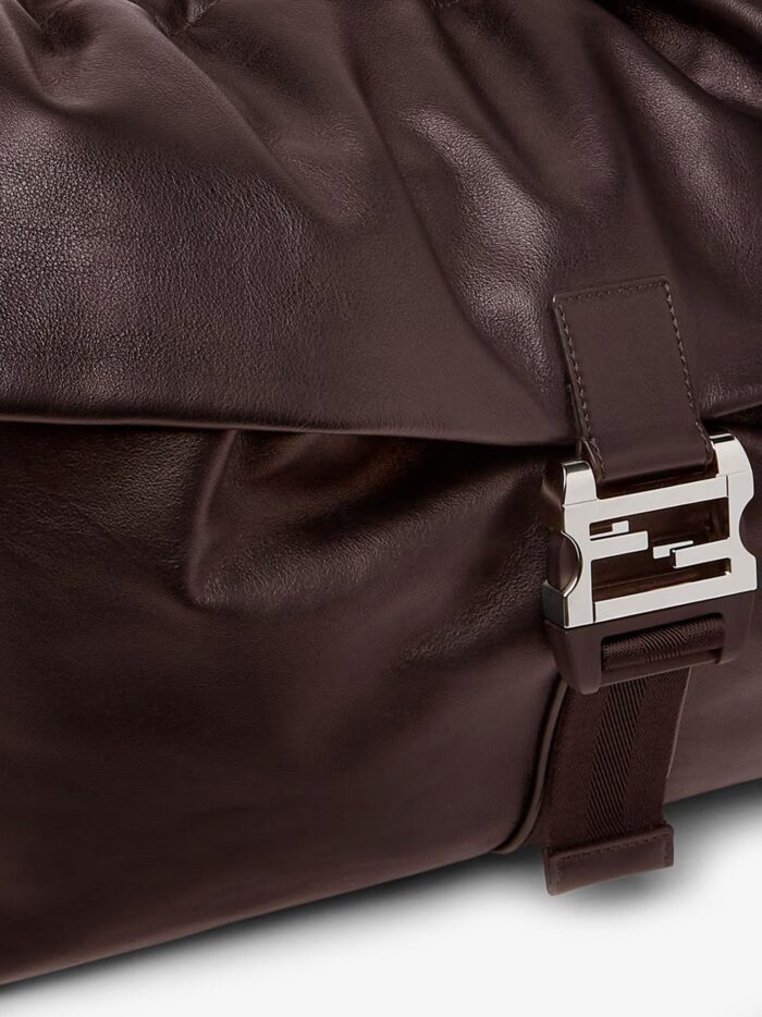 Fendi Flux Maxi Messenger Leather Shoulder Bag