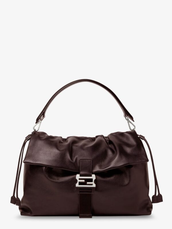 Fendi Flux Maxi Messenger Leather Shoulder Bag