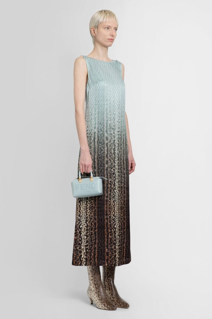 FENDI Gradient Snake Print Dress In Silk