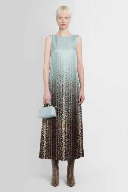 FENDI Gradient Snake Print Dress In Silk