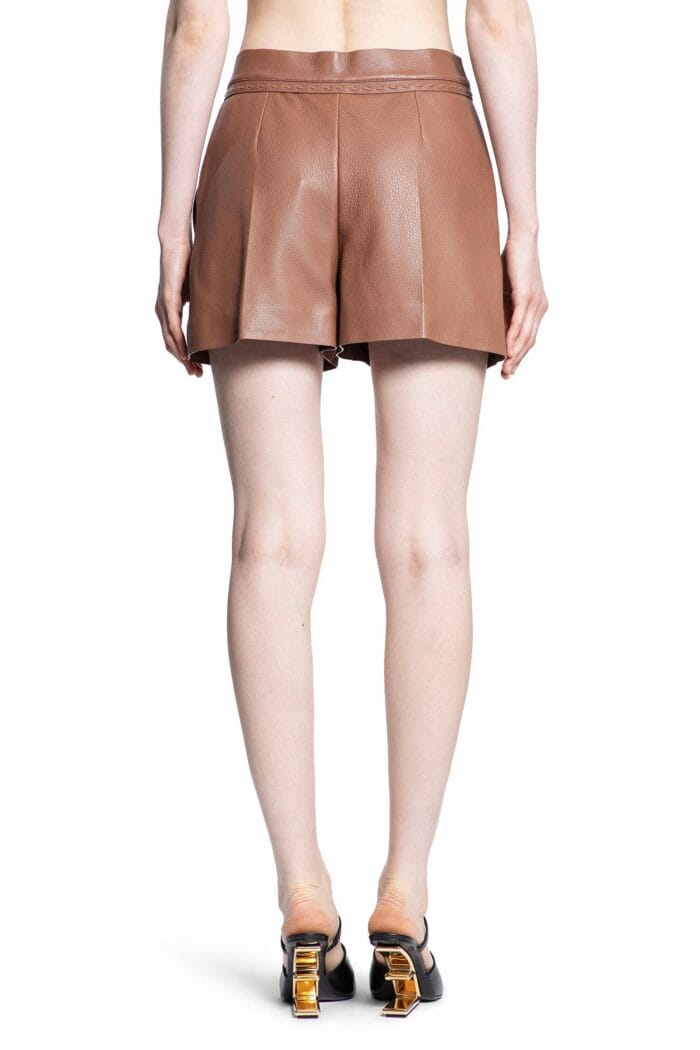 FENDI Hammmered Leather Shorts