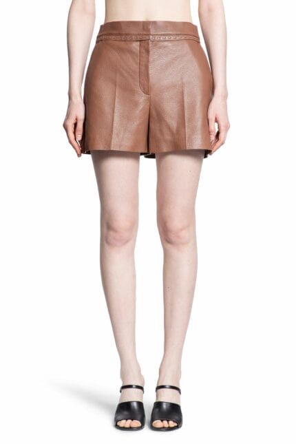 FENDI Hammmered Leather Shorts