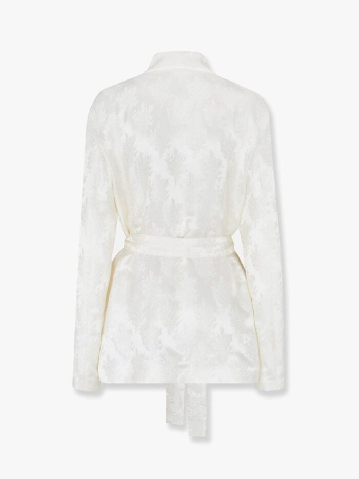 Fendi Jacquard Silk Blazer With Floral Motif