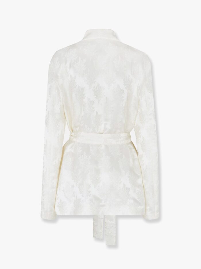 Fendi Jacquard Silk Blazer With Floral Motif