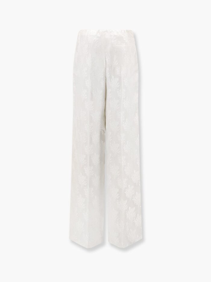 Fendi Jacquard Silk Trouser With Floral Motif