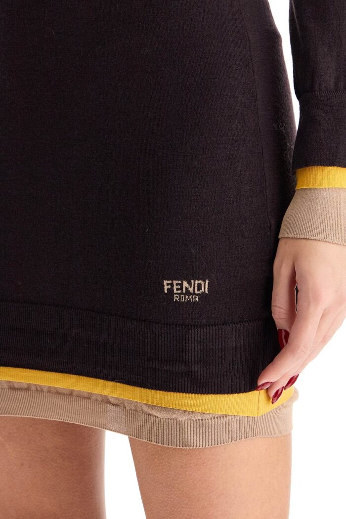 FENDI 'knitted Mini Dress With Contrasting Edges'