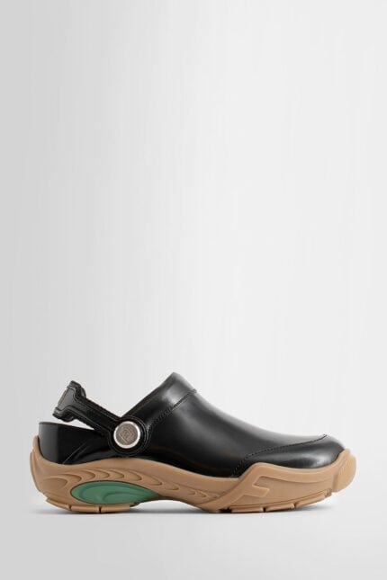 FENDI Lab Leather Clogs