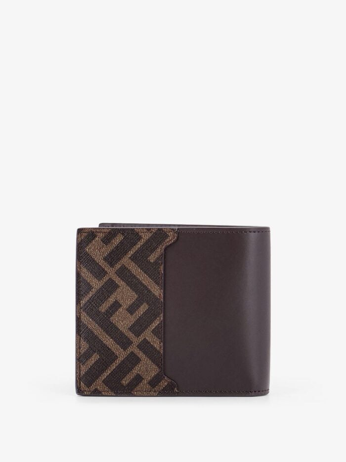 Fendi Leather And Ff Fabric Wallet
