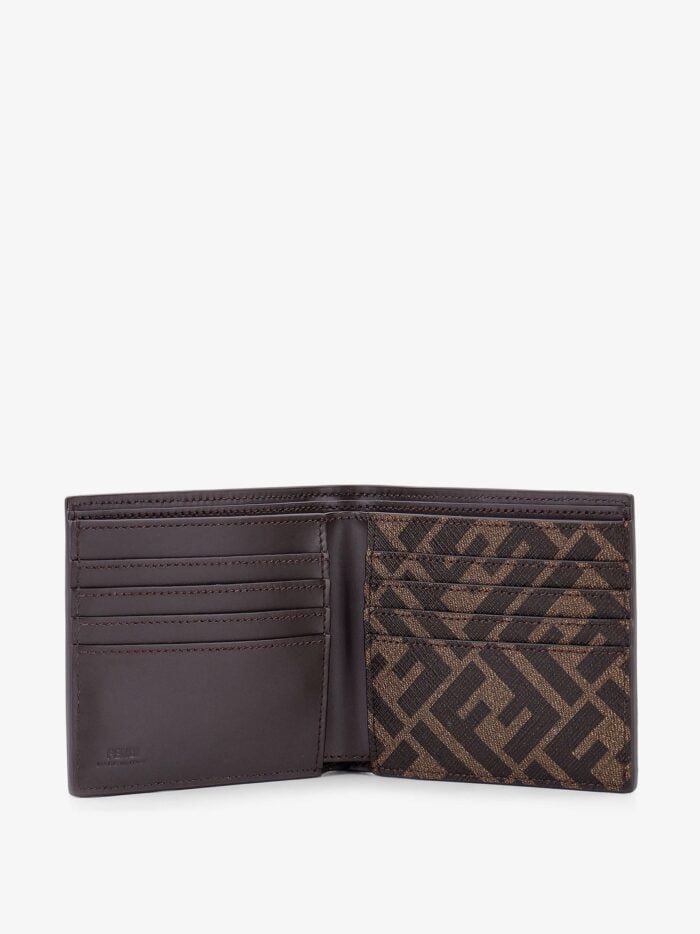 Fendi Leather And Ff Fabric Wallet