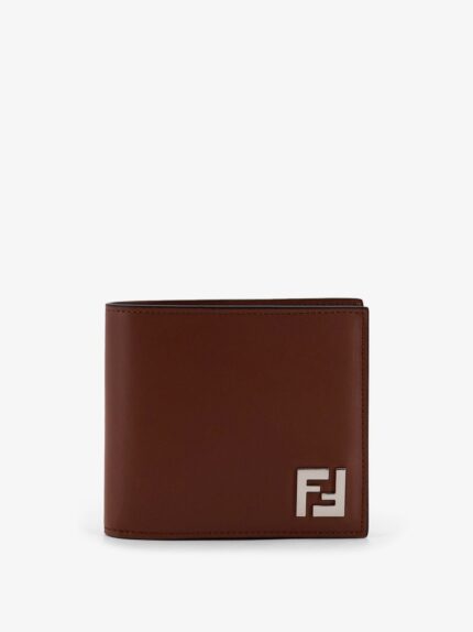 Fendi Leather And FF Jacquard Fabric Bifold Wallet