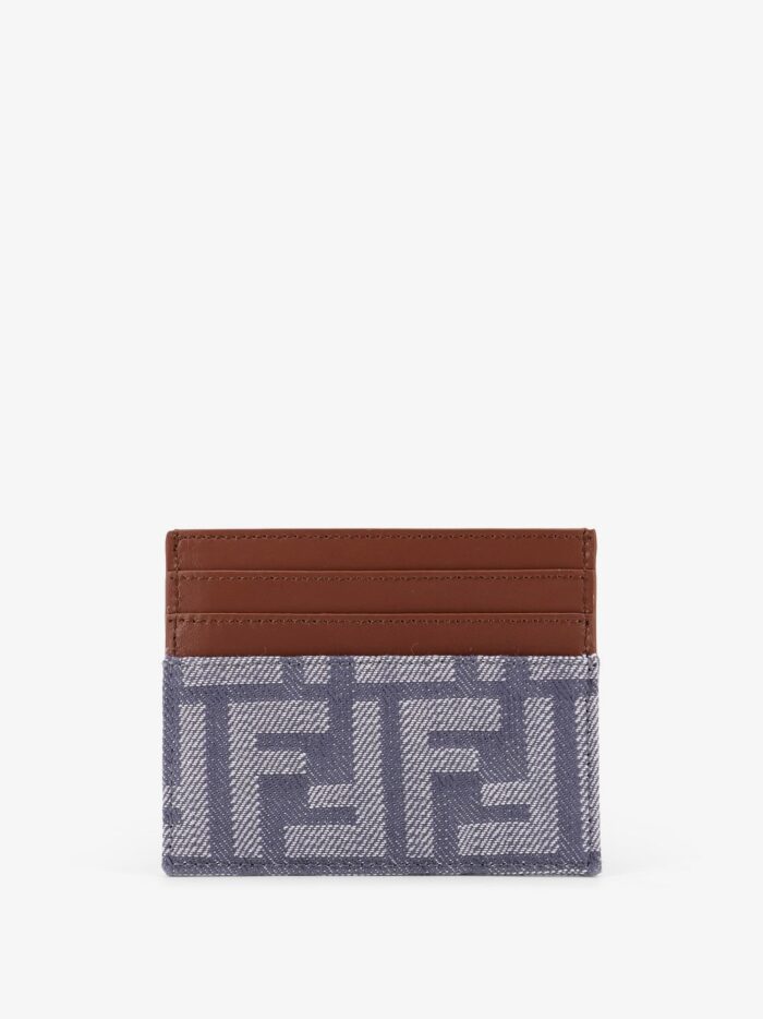 Fendi Leather And FF Jacquard Fabric Cardholder